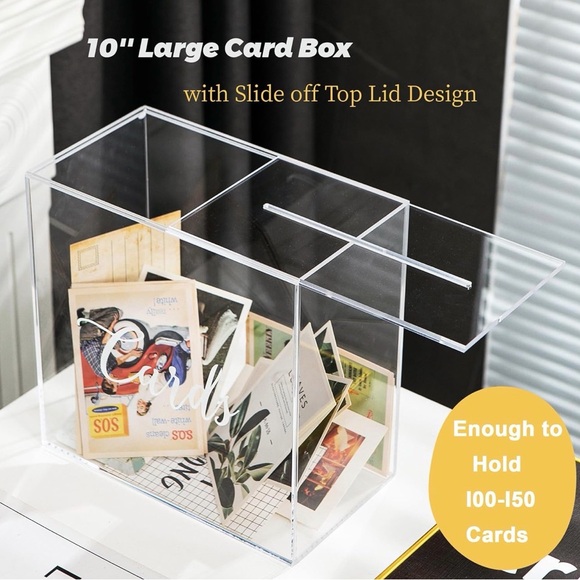Clear Acrylic Card Collection Box - 'Cards' Script - Picture 3 of 3